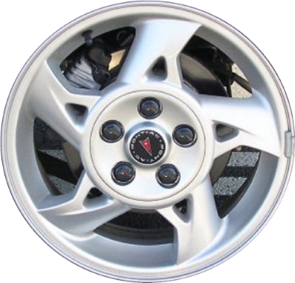 Pontiac Grand Am 2002-2005 powder coat silver 16x6.5 aluminum wheels or rims. Hollander part number ALY6553, OEM part number 9595236, 88892461.