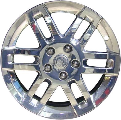 Buick Allure 2005-2009, LaCrosse 2005-2009, Chevrolet Impala 2006-2013, Monte Carlo 2006-2007, Pontiac Grand Prix 2005-2008 polished 17x6.5 aluminum wheels or rims. Hollander part number 6612U80, OEM part number 17800612.