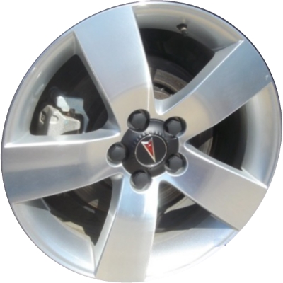 Pontiac G8 2008-2009 silver machined 19x8 aluminum wheels or rims. Hollander part number ALY6640U10.PS10, OEM part number 92217688.