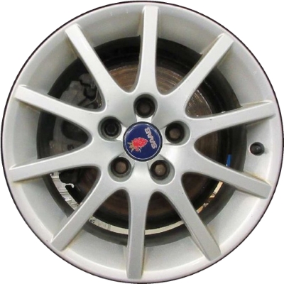 SAAB 3-Sep 2003-2012 powder coat silver 16x6.5 aluminum wheels or rims. Hollander part number ALY68215, OEM part number 12785709.