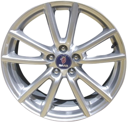 SAAB 9-2X 2005-2006 powder coat silver 17x7 aluminum wheels or rims. Hollander part number ALY68226, OEM part number 32006313.