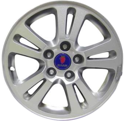 SAAB 3-Sep 2003-2009 powder coat silver 16x6.5 aluminum wheels or rims. Hollander part number ALY68237, OEM part number 12804095.