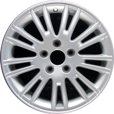 SAAB 5-Sep 2005-2010 powder coat silver 16x6.5 aluminum wheels or rims. Hollander part number ALY68239, OEM part number 5531355.