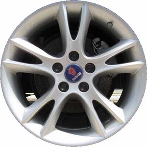SAAB 5-Sep 2005-2010 powder coat silver 17x7.5 aluminum wheels or rims. Hollander part number ALY68240, OEM part number 12757104.