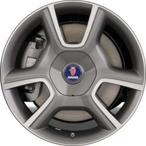 SAAB 3-Sep 2008-2012 dark grey machined 18x7.5 aluminum wheels or rims. Hollander part number ALY68252, OEM part number 12783436.