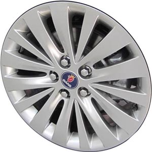 SAAB 5-Sep 2011 powder coat hyper silver 18x8 aluminum wheels or rims. Hollander part number ALY68265U77, OEM part number 13241505.