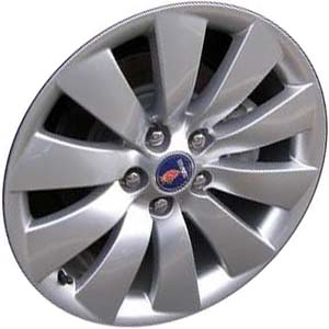 SAAB 5-Sep 2011 powder coat hyper silver 19x8.5 aluminum wheels or rims. Hollander part number ALY68267U77, OEM part number 13241509.