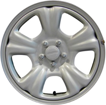 Subaru Forester 2003-2007, Legacy 2000-2007, Outback 2000-2007 powder coat silver 16x6.5 steel wheels or rims. Hollander part number STL68727, OEM part number 28111SA000, 28111SA001, 28111SA002.