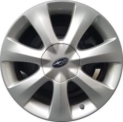 Subaru Tribeca 2006-2014 powder coat silver 18x8 aluminum wheels or rims. Hollander part number ALY68747U20, OEM part number 28111XA02B, 28111XA02A, 28111XA00C, 28111XA00B, 28111XA00A.
