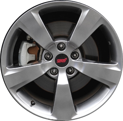 Subaru Impreza STi 2008-2014, Impreza WRX 2008-2014 powder coat smoked hyper 18x8.5 aluminum wheels or rims. Hollander part number 68777U78.HYPV2, OEM part number 28111FG051, 28111FG050.