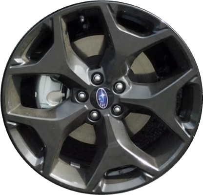 Subaru Forester 2018 powder coat dark charcoal 18x7 aluminum wheels or rims. Hollander part number ALY68815U30, OEM part number 28111SG220.