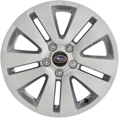 Subaru Outback 2015-2020 powder coat silver 17x7 aluminum wheels or rims. Hollander part number ALY68824, OEM part number 28111AL02A.