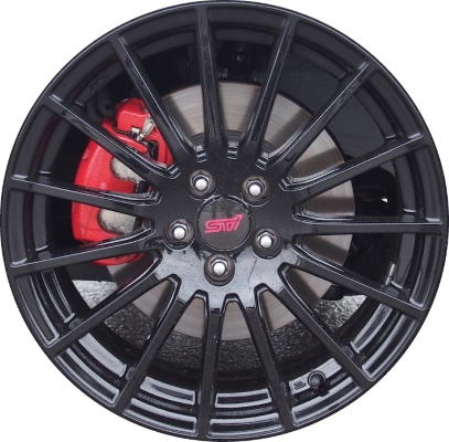Subaru BRZ 2015-2021 powder coat black 17x7 aluminum wheels or rims. Hollander part number ALY68827, OEM part number 28111CA060.