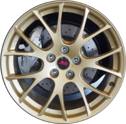 Subaru WRX 2018 powder coat gold 19x8.5 aluminum wheels or rims. Hollander part number ALY68853, OEM part number Not Yet Known.