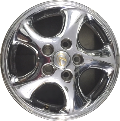 Lexus ES300 1997-2001 chrome 15x6 aluminum wheels or rims. Hollander part number ALY69352U85, OEM part number 4261133130, 4261133180.
