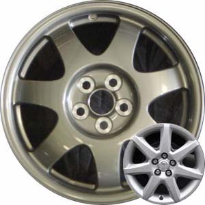 Toyota Prius 2007-2009 powder coat grey 16x6 aluminum wheels or rims. Hollander part number ALY69499, OEM part number 4261147070.