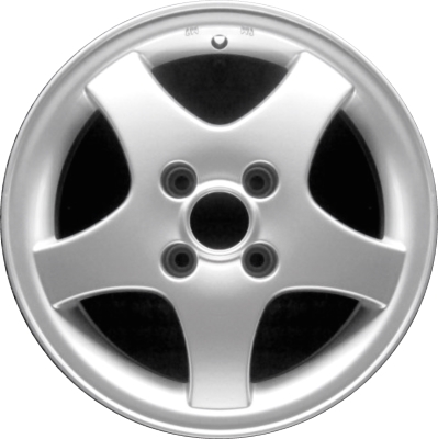 Volkswagen Cabrio 1996-1999, Golf 1996-1999, Jetta 1996-1999 powder coat silver 14x6 aluminum wheels or rims. Hollander part number 69715, OEM part number 1HM601025F091.