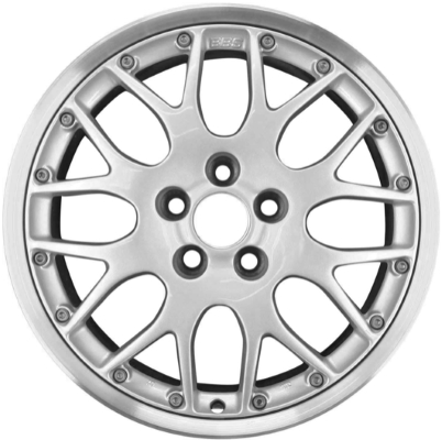 Volkswagen Beetle 2003-2004, Golf 1999-2002, Golf GTi 1999-2002, Jetta 2000-2011 powder coat silver 16x6.5 aluminum wheels or rims. Hollander part number 69736, OEM part number 1J0601025AD091.