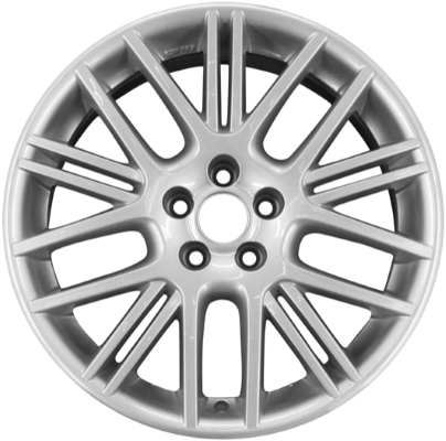 Volkswagen Beetle 2003-2009, Golf 2003-2004, Golf GTI 2003-2004, Jetta 2003-2004, Jetta GLI 2003-2004 powder coat silver 17x7 aluminum wheels or rims. Hollander part number 69785, OEM part number 6Q0071492666.