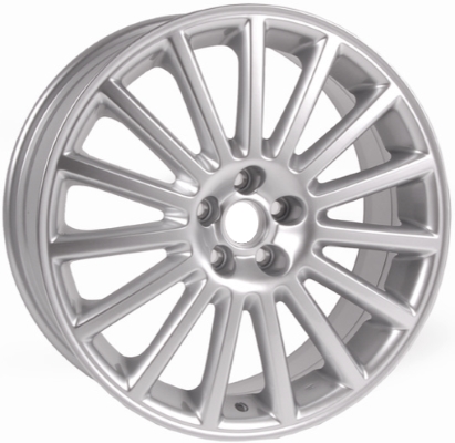 Volkswagen Beetle 2008-2009, Golf 2004-2006, Golf GTi 2004-2006 powder coat silver 18x7.5 aluminum wheels or rims. Hollander part number 69795, OEM part number 1J0601025BA88Z.