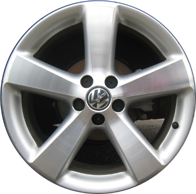 Volkswagen Beetle 2006-2009 silver machined 17x7 aluminum wheels or rims. Hollander part number ALY69817, OEM part number 1C0601025AE8Z8.