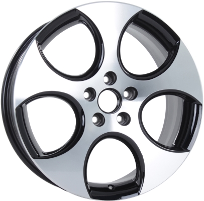 Volkswagen Golf 2007-2014, Golf GTi 2006-2014, Jetta 2005-201 Volkswagen Jetta GLi 2005-2010 black or grey machined 18x7.5 aluminum wheels or rims. Hollander part number 69822U, OEM part number 1K0601025BAFZZ, 1K0601025AM16Z, 1K0601025AH16Z.