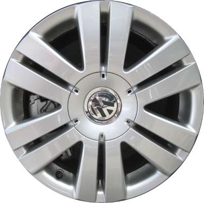 Volkswagen EOS 2007-2011 powder coat silver 16x7 aluminum wheels or rims. Hollander part number ALY69838, OEM part number 3C0601025AF8Z8.