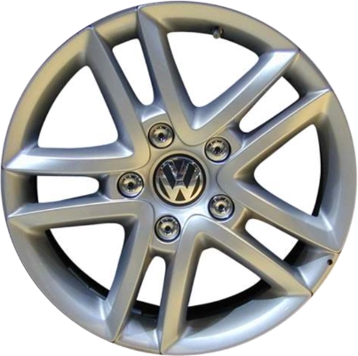 Volkswagen Touareg 2004-2010 powder coat silver 17x7.5 aluminum wheels or rims. Hollander part number ALY69900, OEM part number 7L6601025AK8Z8.