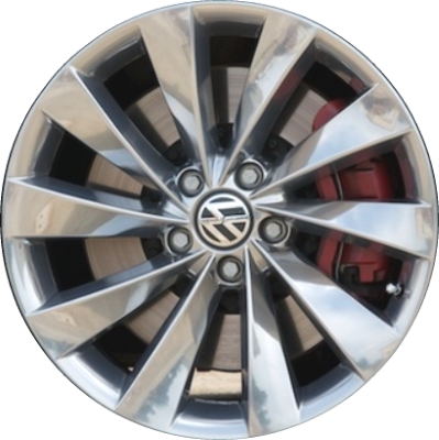 Volkswagen CC 2009-2014 polished 18x8 aluminum wheels or rims. Hollander part number ALY69890U80, OEM part number 3C8601025D88Z.
