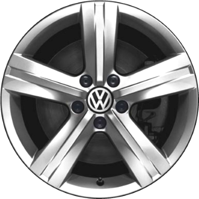 Volkswagen EOS 2012-2014 powder coat hyper silver 17x7.5 aluminum wheels or rims. Hollander part number ALY69921, OEM part number 3AA601025E88Z.