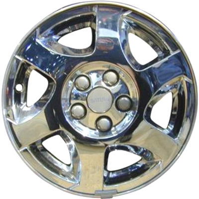 Saturn L Series 2002-2005 chrome clad 16x6.5 aluminum wheels or rims. Hollander part number ALY7019, OEM part number 9594038.