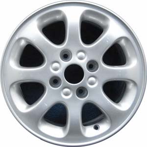 Volvo S40 2000-2004, V40 2000-2004 powder coat silver 15x6 aluminum wheels or rims. Hollander part number 70236, OEM part number 308638642.
