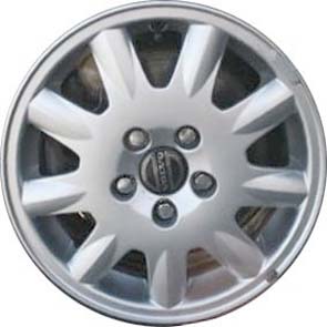 Volvo S60 2001-2009, V70 2001-2007 powder coat silver 15x6.5 aluminum wheels or rims. Hollander part number 70241, OEM part number 86228624, 9173544.