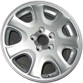 Volvo S60 2001-2009, V70 2001-2007, XC70 2004 powder coat silver 16x7 aluminum wheels or rims. Hollander part number 70245, OEM part number 94990199.