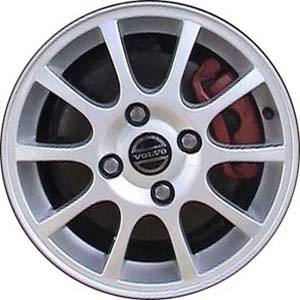 Volvo S40 2002-2004, V40 2002-2004 powder coat silver 15x6 aluminum wheels or rims. Hollander part number 70249, OEM part number 306186115.