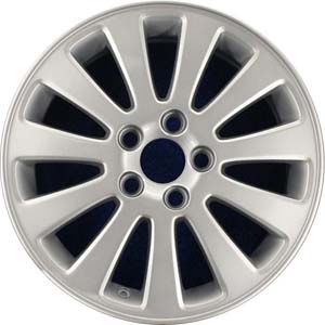Volvo S40 2004-2007, V40 2004, V50 2005-2006 powder coat silver 16x6.5 aluminum wheels or rims. Hollander part number 70290, OEM part number 30647088.