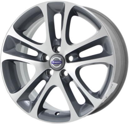 Volvo C30 2008-2012 dark charcoal machined 18x7.5 aluminum wheels or rims. Hollander part number ALY70338, OEM part number 306729203.