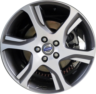 Volvo XC60 2011-2015, XC70 2012-2015 grey machined 18x7.5 aluminum wheels or rims. Hollander part number 70371, OEM part number 312694201.