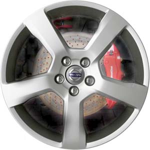 Volvo S40 2011, V50 2011 powder coat silver 17x7 aluminum wheels or rims. Hollander part number 70373, OEM part number 307582585.