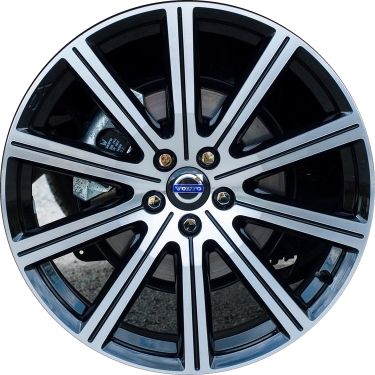 Volvo XC60 2014-2017 black machined 20x8 aluminum wheels or rims. Hollander part number ALY70398, OEM part number 313739203.