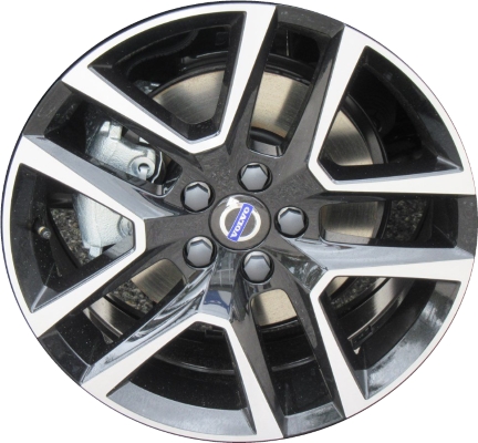 Volvo S60 2017-2018, V60 2017-2018 black machined 18x8 aluminum wheels or rims. Hollander part number 70427, OEM part number 316640481.