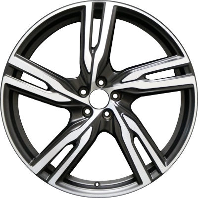 Volvo S90 2020-2021, V90 2017-2020 black machined 20x8.5 aluminum wheels or rims. Hollander part number 70441, OEM part number 314089020, 322439779.