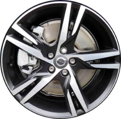 Volvo XC40 2019-2023, XC60 2018-2023 black machined 19x7.5 aluminum wheels or rims. Hollander part number 70445, OEM part number 314542739.