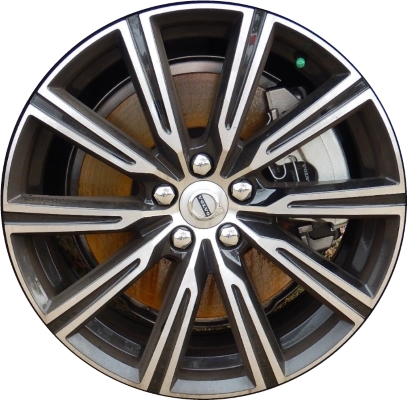 Volvo XC60 2018-2021 black machined 19x7.5 aluminum wheels or rims. Hollander part number ALY70446, OEM part number 314542721.
