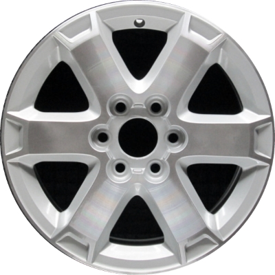 Saturn Outlook 2007-2010 silver machined 18x7.5 aluminum wheels or rims. Hollander part number ALY7053U10, OEM part number 19151733.
