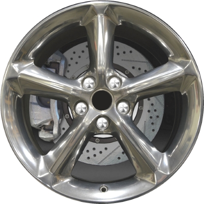 Saturn Sky 2009-2010 polished 18x8 aluminum wheels or rims. Hollander part number ALY7065U80/7067, OEM part number 19180896.