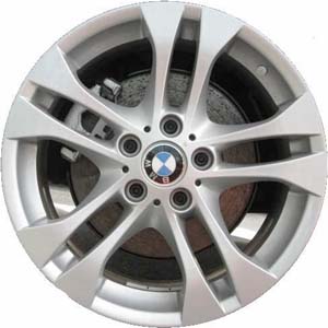 BMW X3 2004-2010 powder coat silver 18x8 aluminum wheels or rims. Hollander part number ALY71159, OEM part number 36113417394.
