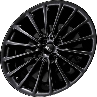 Mini Clubman 2008-2014, Cooper (Convertible) 2005-2014, Cooper (Coupe) 2011-2014, Cooper (Hardtop) 2005-2013 powder coat black 17x7 aluminum wheels or rims. Hollander part number 71184U45, OEM part number 36116791464.