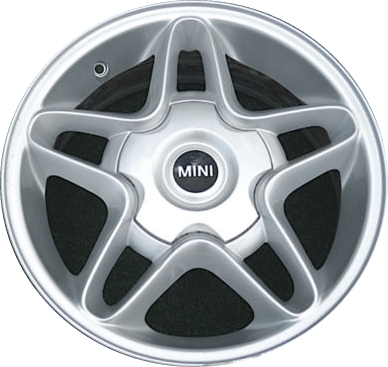 Mini Clubman 2008-2014, Cooper (Convertible) 2007-2014, Cooper (Coupe) 2011-2014, Cooper (Hardtop) 2007-2013 powder coat silver or white 16x6.5 aluminum wheels or rims. Hollander part number 71193U, OEM part number 36116768584, 36116769408.