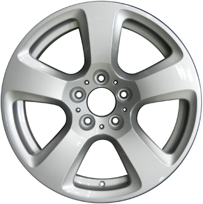 BMW 525i 2006-2007, 528i 2008-2010, 530i 2006-2007, 535i 2008-2010, 550i 2006-2010 powder coat silver 17x7.5 aluminum wheels or rims. Hollander part number 71198, OEM part number 36116777346.